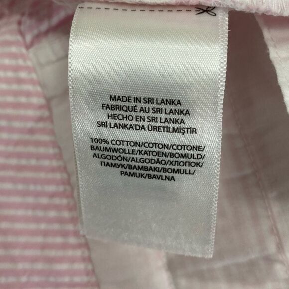 Polo Ralph Lauren Shorts Women’s 10 Pink White Stripe Seersucker Preppy - Picture 8 of 13
